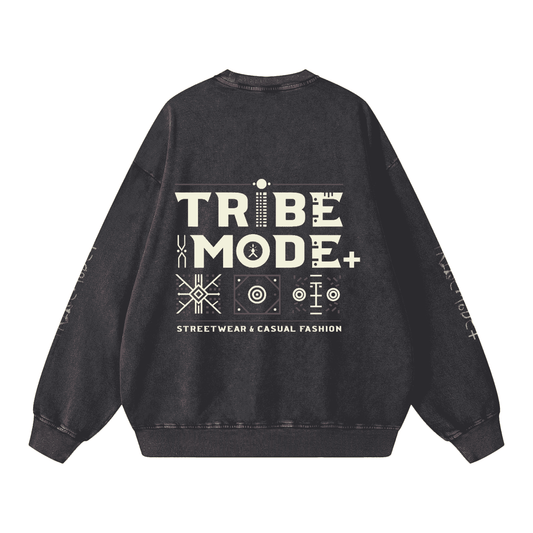 Snow Washed Oversized Sweatshirt - Tribemodeplus