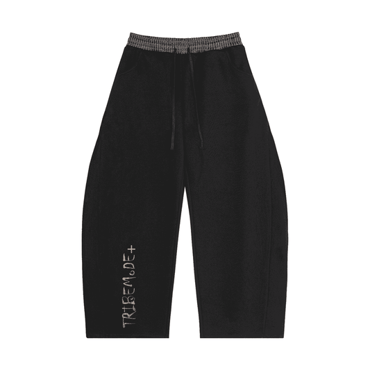 Plaid Waistband Barrel Sweatpants - Tribemodeplus