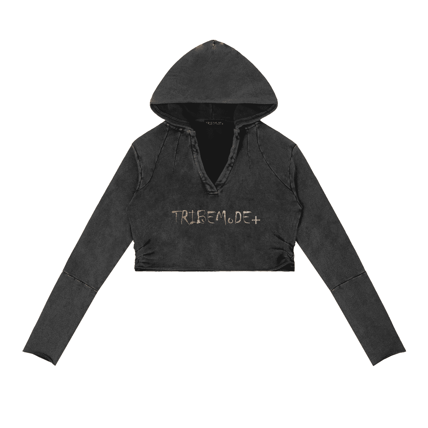 Vintage Washed Raw Edge Hoodie - Tribemodeplus