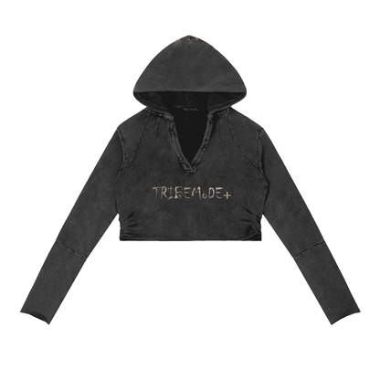 Vintage Washed Raw Edge Hoodie - Tribemodeplus