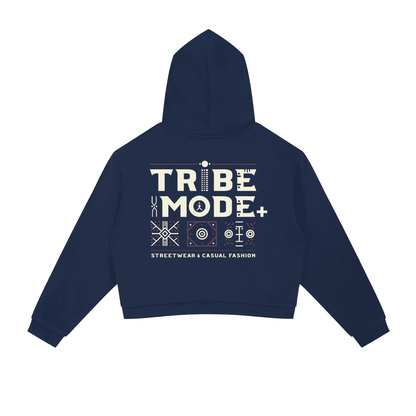 Contrast Side Stripe Cropped Hoodie - Tribemodeplus