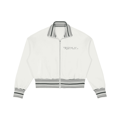 Striped Rib Collar Zip Jacket - Tribemodeplus