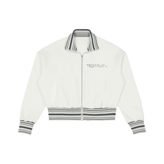 Striped Rib Collar Zip Jacket - Tribemodeplus