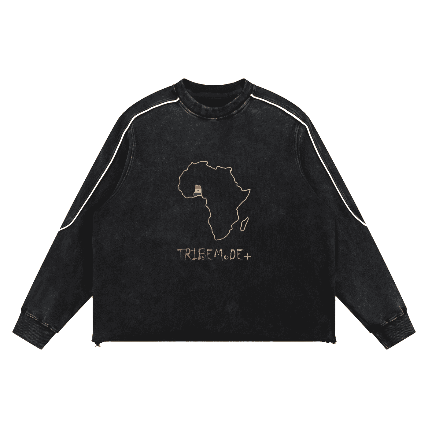 Mineral Wash Piping Raw Hem Sweatshirt - Tribemodeplus