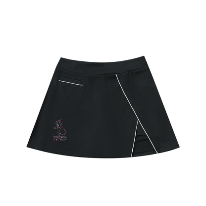 High-Waist Pocketed A-Line Skirt