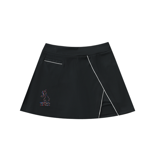 High-Waist Pocketed A-Line Skirt