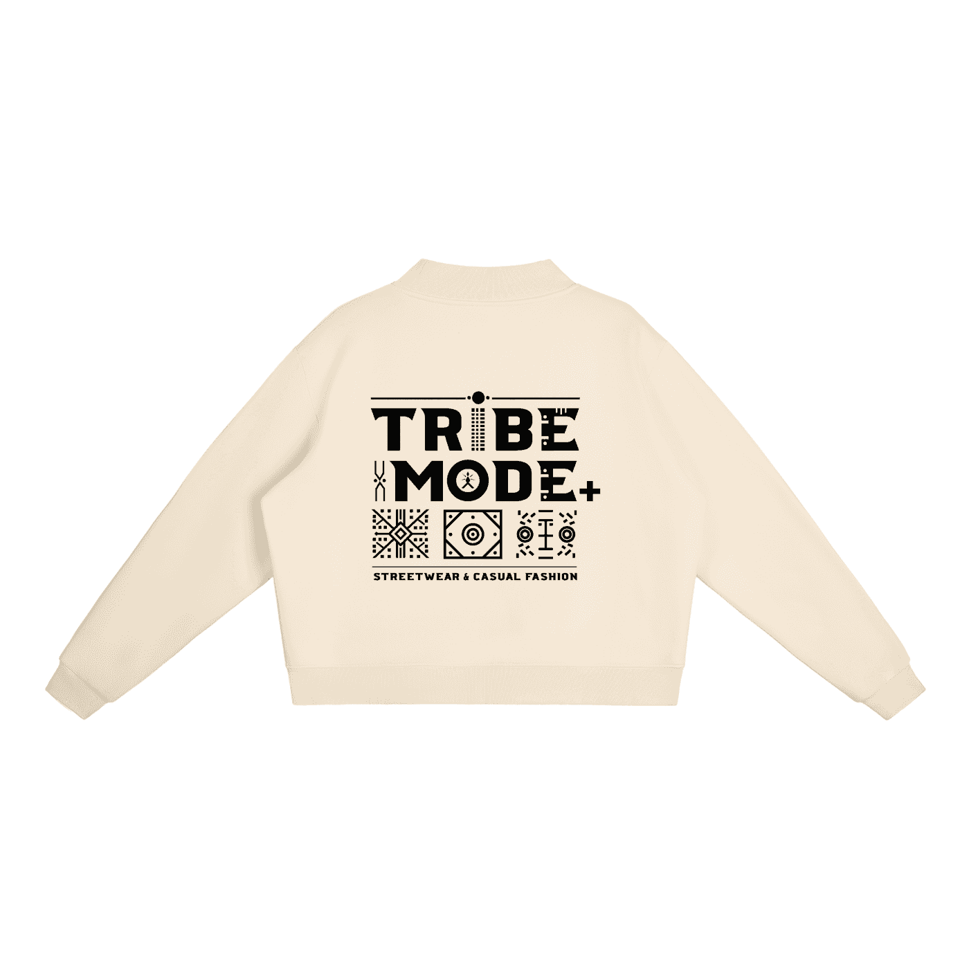 Essential Fleece Mock-Neck Crew Sweatshirt - Tribemodeplus