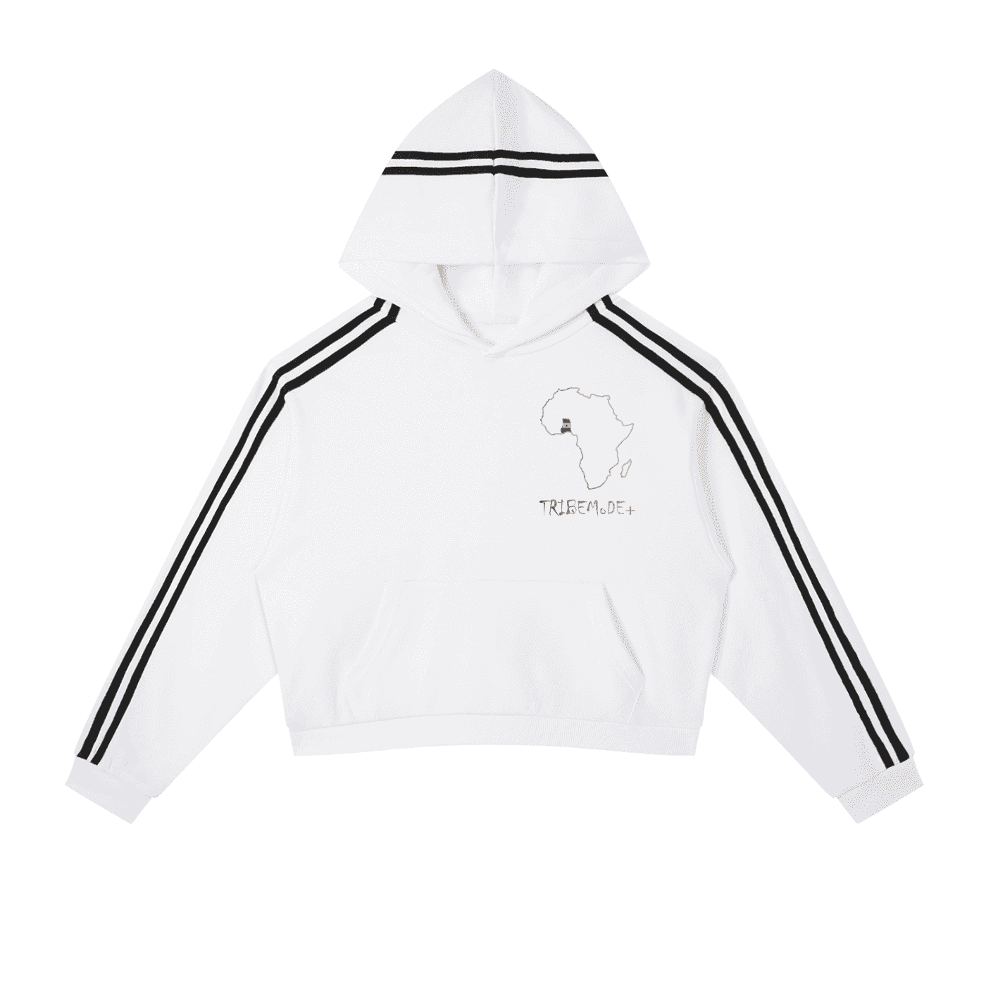 Contrast Side Stripe Cropped Hoodie - Tribemodeplus