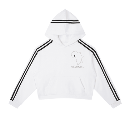 Contrast Side Stripe Cropped Hoodie - Tribemodeplus
