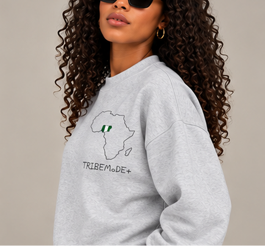 Nigeria Sweatshirt — Essential Fleece Mock-Neck Crew