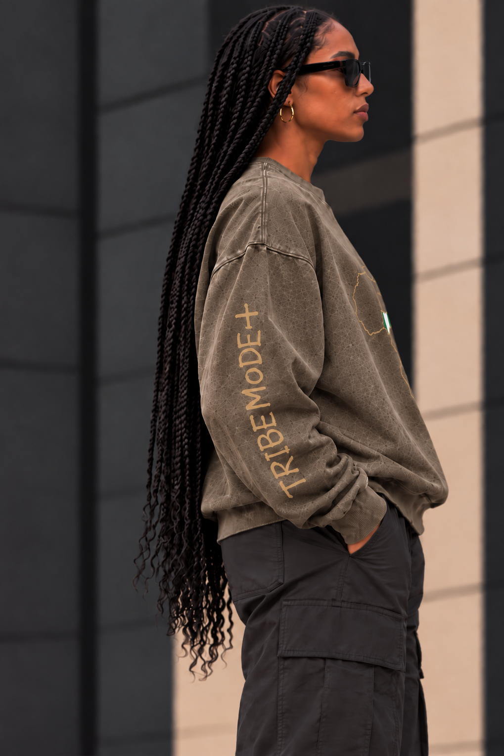 Nigeria Oversized Sweatshirt — Snow Washed