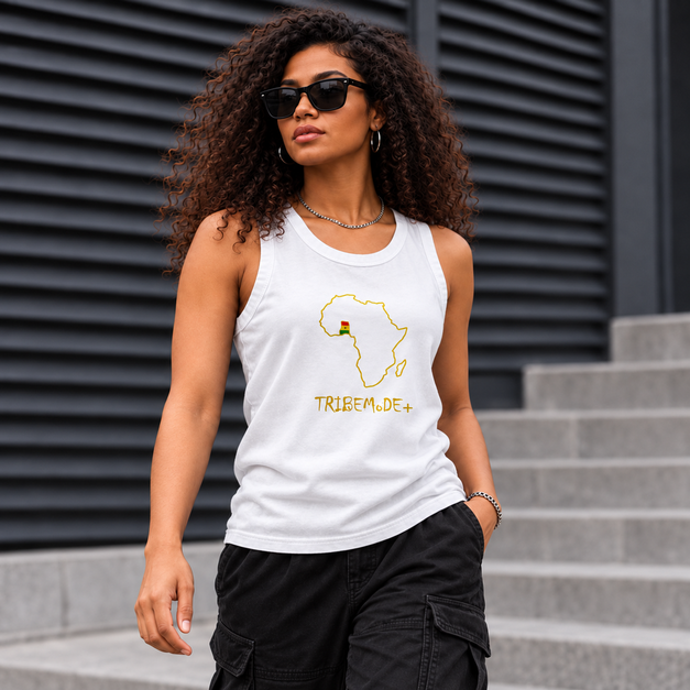Ghana Tank Top  —  Snow Washed