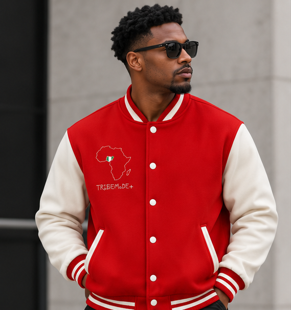 Two-Tone Fleeced Varsity Jacket
