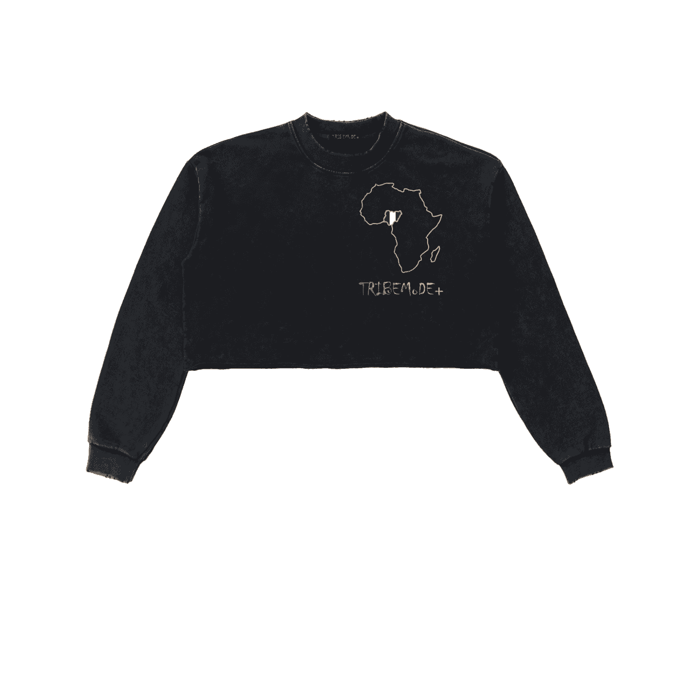 Snow Washed Raw Edge Cropped Sweatshirt - Tribemodeplus