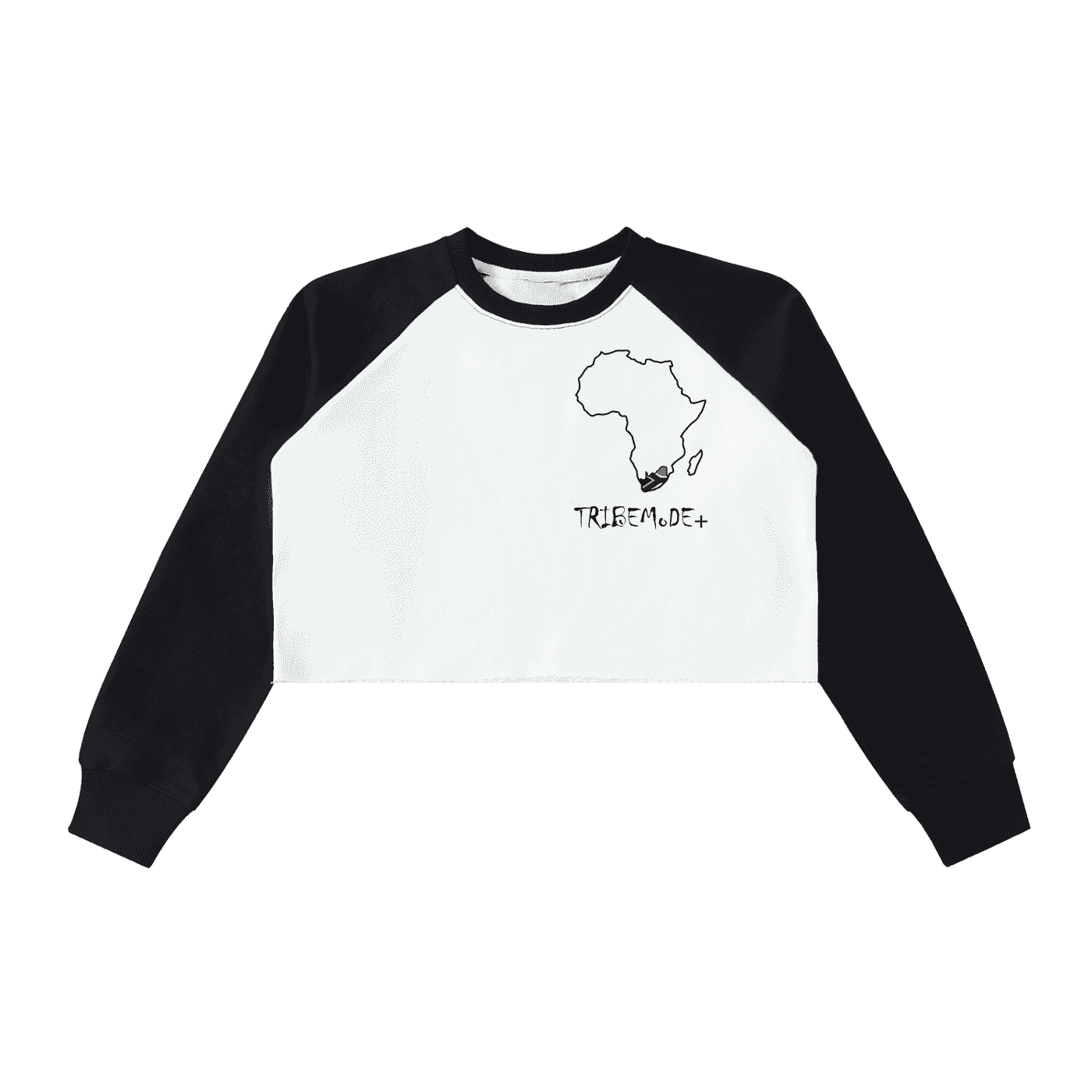 Raw-Hem Color-Block Raglan Crop Sweatshirt - Tribemodeplus