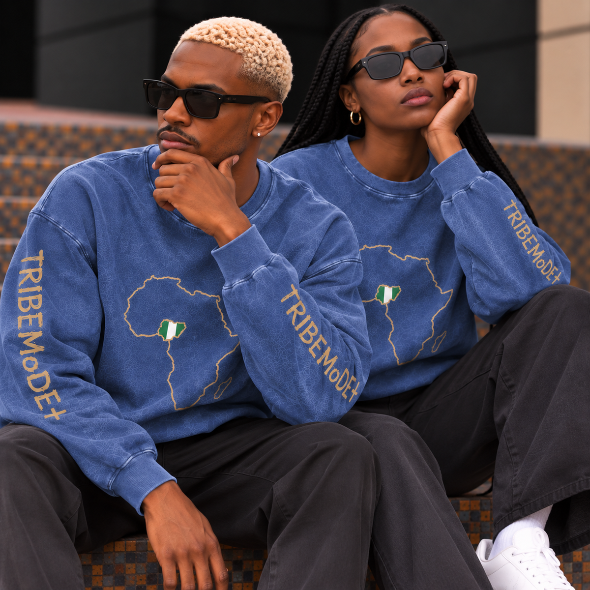 Nigeria Oversized Sweatshirt — Snow Washed
