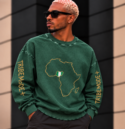 Nigeria Oversized Sweatshirt — Snow Washed