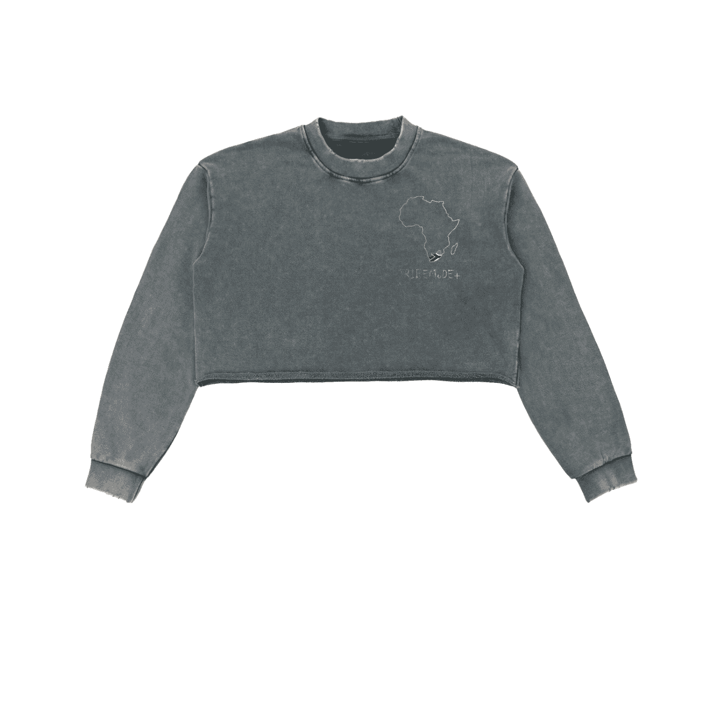 Snow Washed Raw Edge Cropped Sweatshirt - Tribemodeplus