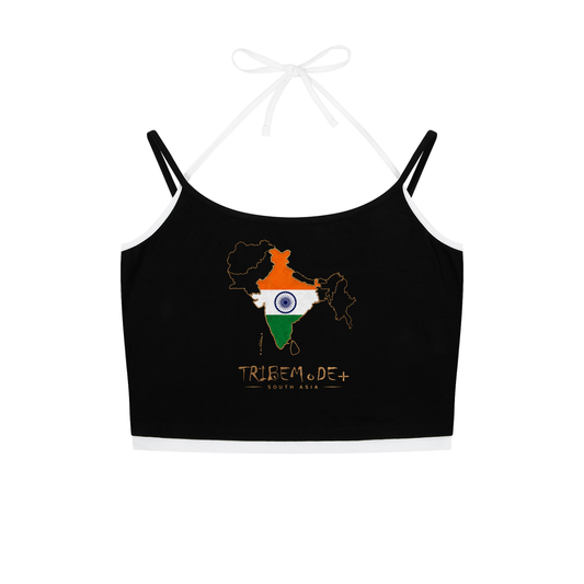 Contrast Binding Halter Tank Top