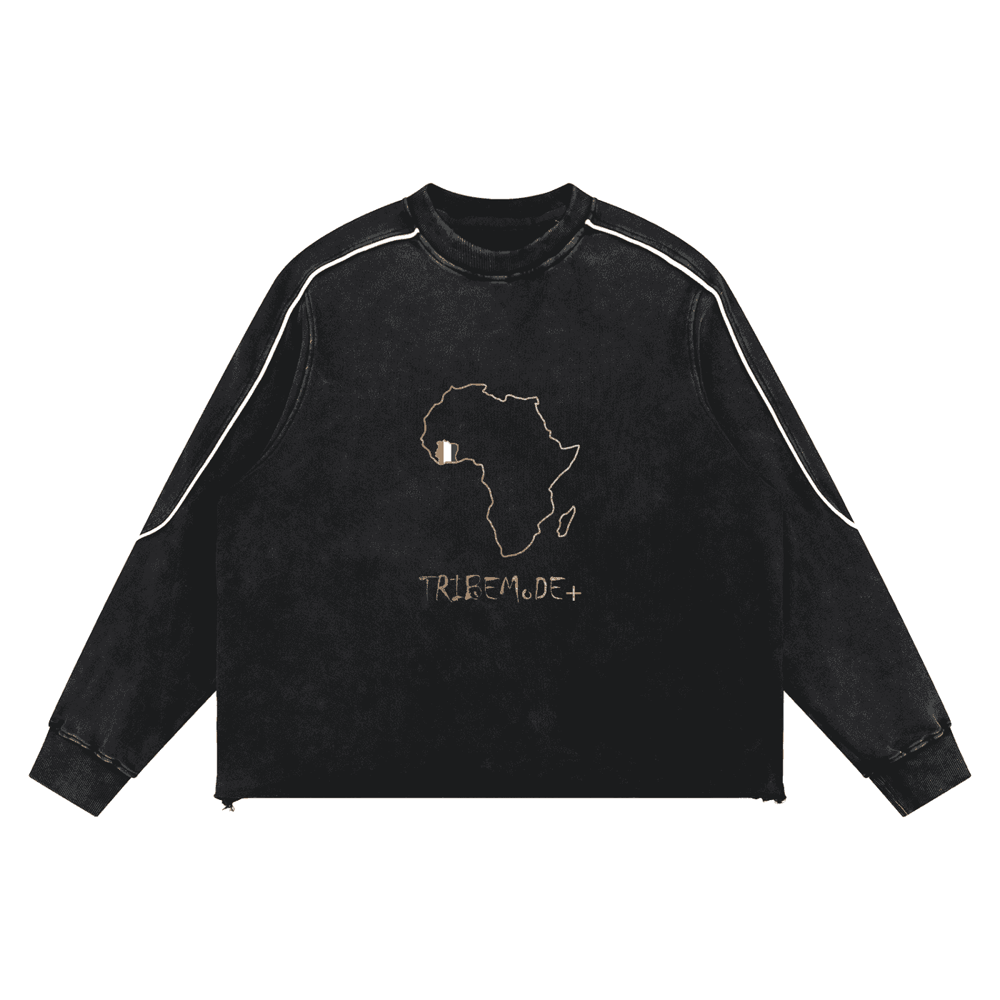 Mineral Wash Piping Raw Hem Sweatshirt - Tribemodeplus