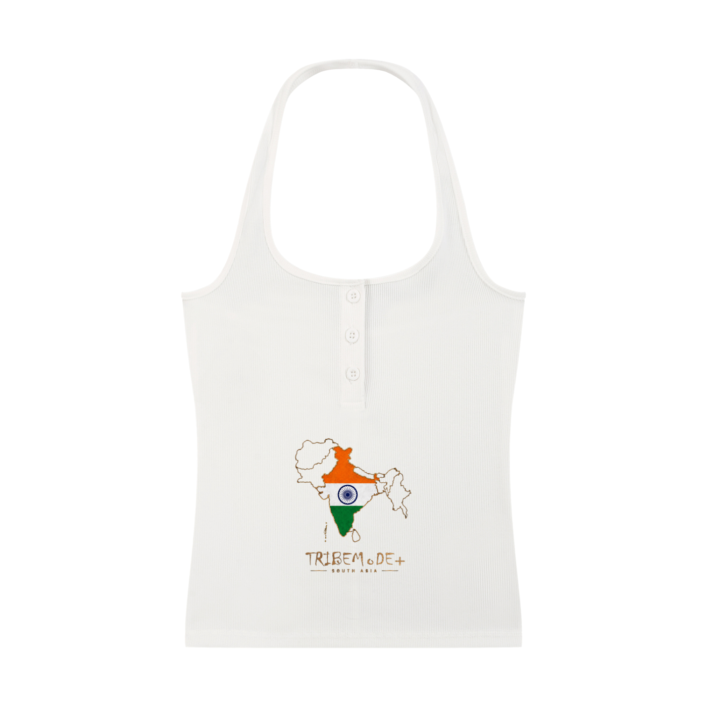 Women's Ribbed Henley Tank Top