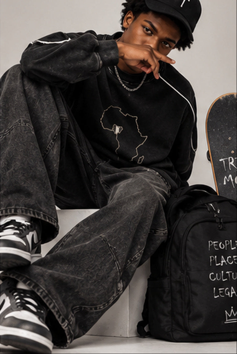 Nigeria Hem Sweatshirt — Mineral Wash Piping