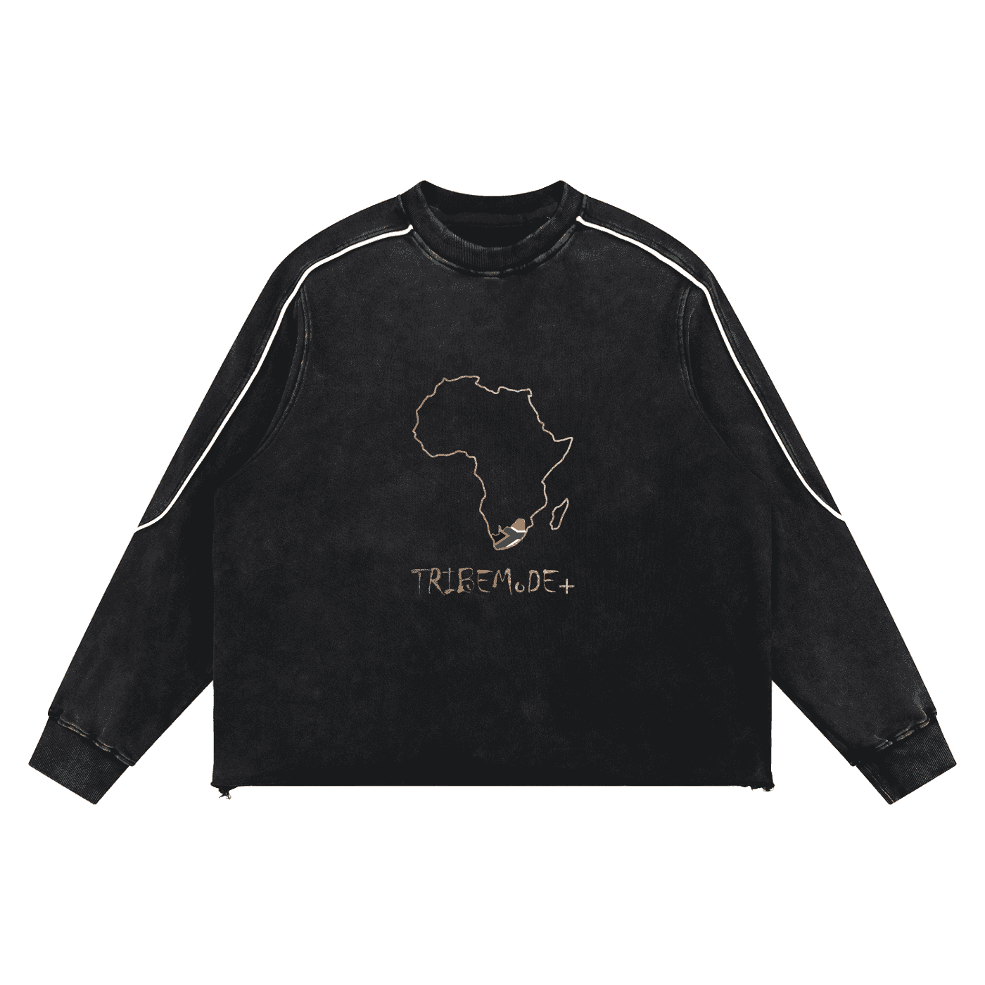 Mineral Wash Piping Raw Hem Sweatshirt - Tribemodeplus