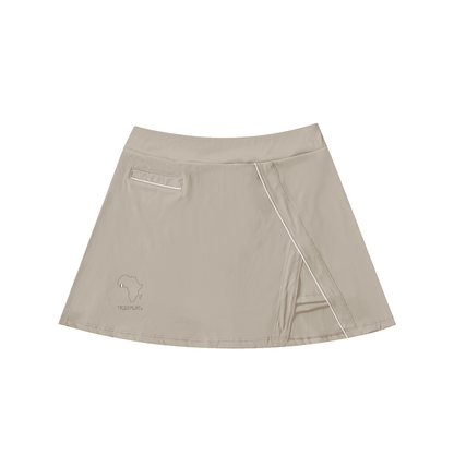 High-Waist Pocketed A-Line Skirt - Tribemodeplus