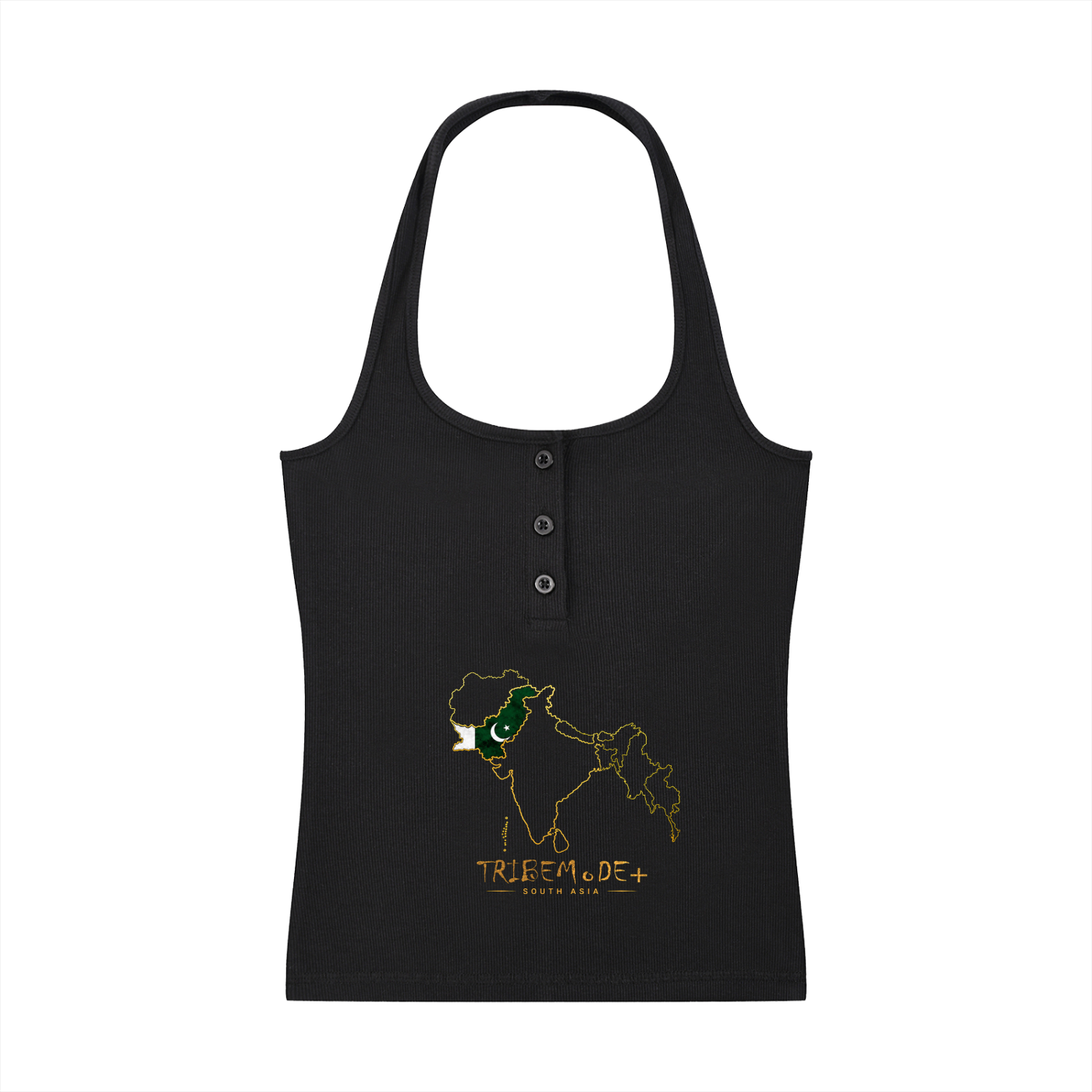 Women's Ribbed Henley Tank Top