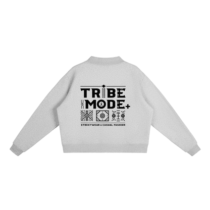 Essential Fleece Mock-Neck Crew Sweatshirt - Tribemodeplus