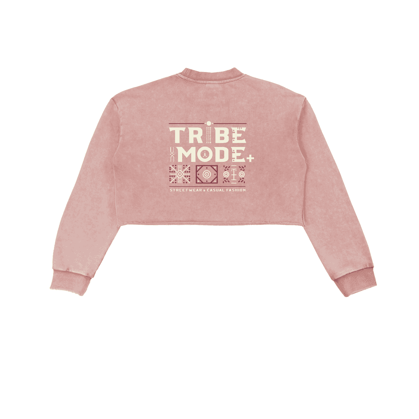 Snow Washed Raw Edge Cropped Sweatshirt - Tribemodeplus
