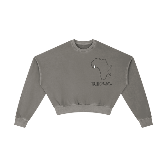 Vintage Washed Cropped Sweatshirt - Tribemodeplus