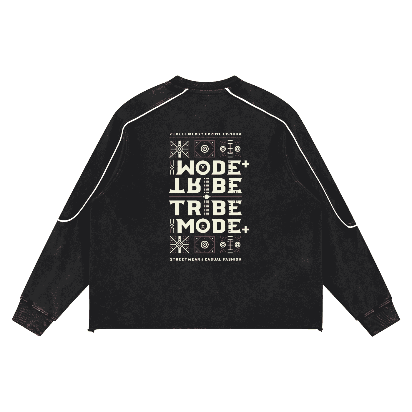 Mineral Wash Piping Raw Hem Sweatshirt - Tribemodeplus