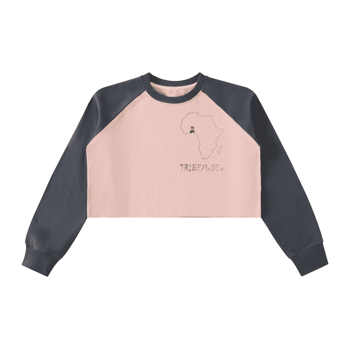 Raw-Hem Color-Block Raglan Crop Sweatshirt - Tribemodeplus