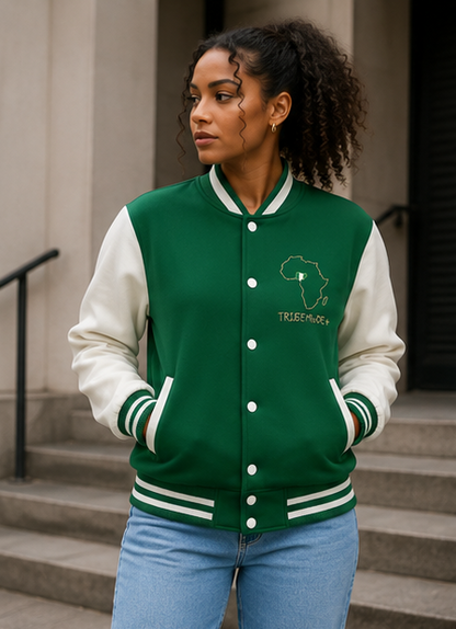 Nigeria Varsity Jacket — Two-Tone Fleeced