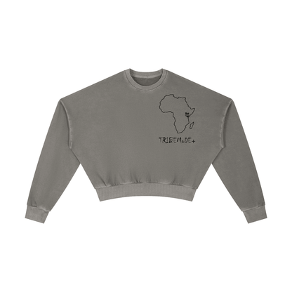 Vintage Washed Cropped Sweatshirt - Tribemodeplus