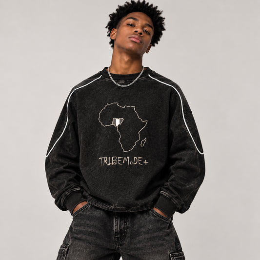 Nigeria Hem Sweatshirt — Mineral Wash Piping