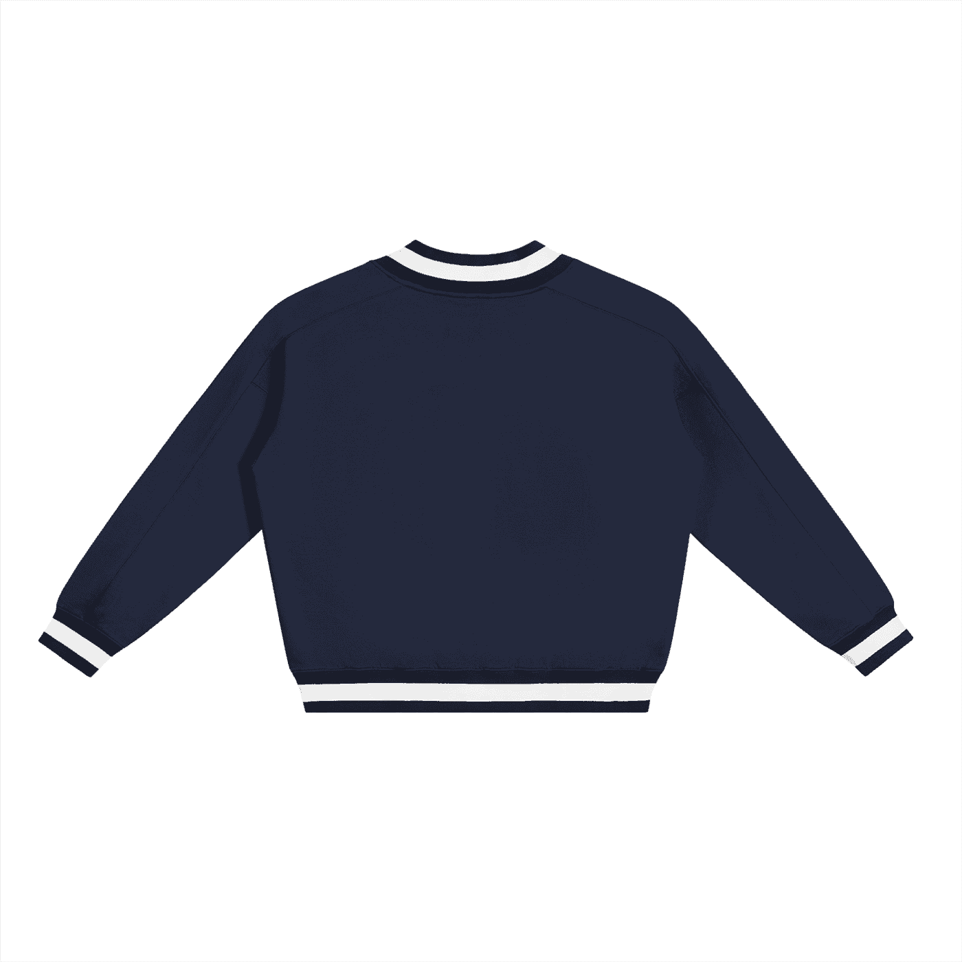 V-Neck Contrast Collar Boxy Sweatshirt - Tribemodeplus