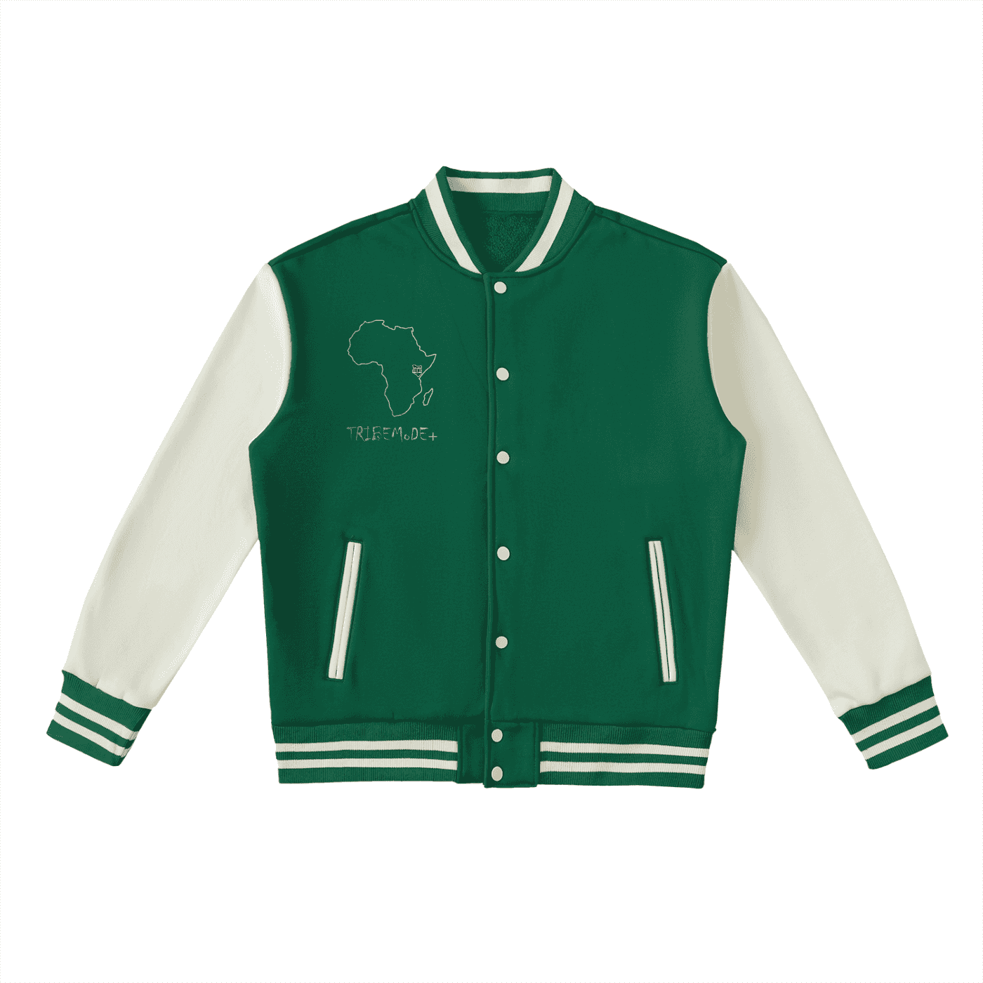 Two-Tone Fleeced Varsity Jacket - Tribemodeplus