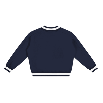 V-Neck Contrast Collar Boxy Sweatshirt - Tribemodeplus