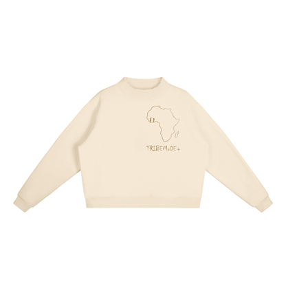 Essential Fleece Mock-Neck Crew Sweatshirt - Tribemodeplus