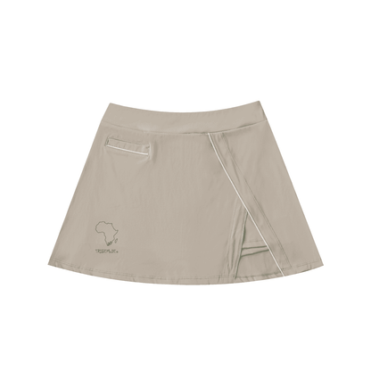 High-Waist Pocketed A-Line Skirt - Tribemodeplus