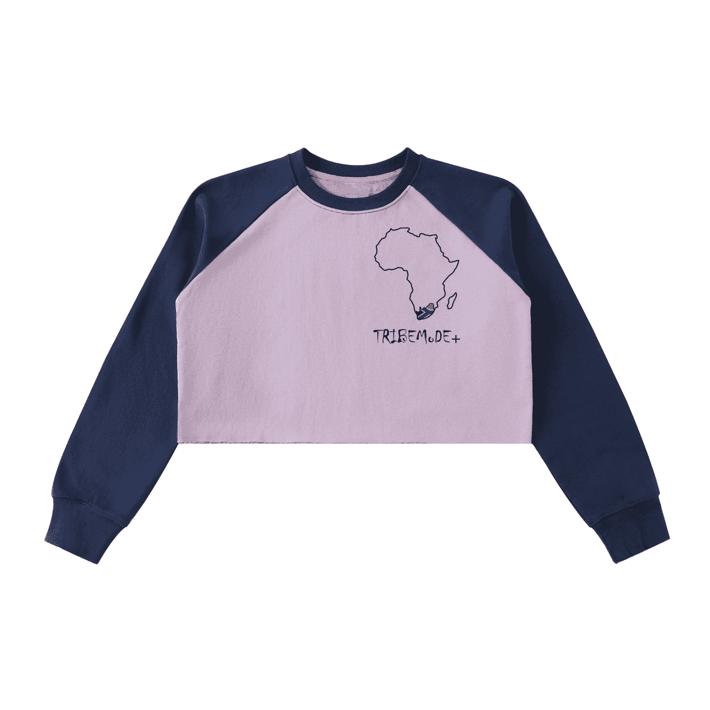 Raw-Hem Color-Block Raglan Crop Sweatshirt - Tribemodeplus