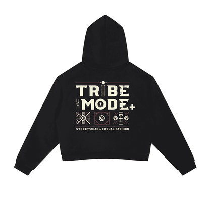 Contrast Side Stripe Cropped Hoodie - Tribemodeplus