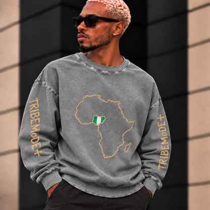 Nigeria Oversized Sweatshirt — Snow Washed