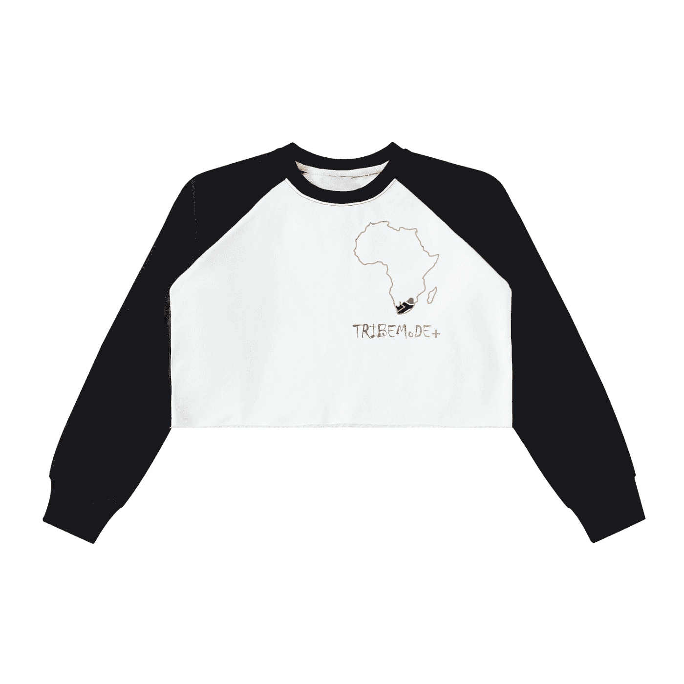 Raw-Hem Color-Block Raglan Crop Sweatshirt - Tribemodeplus