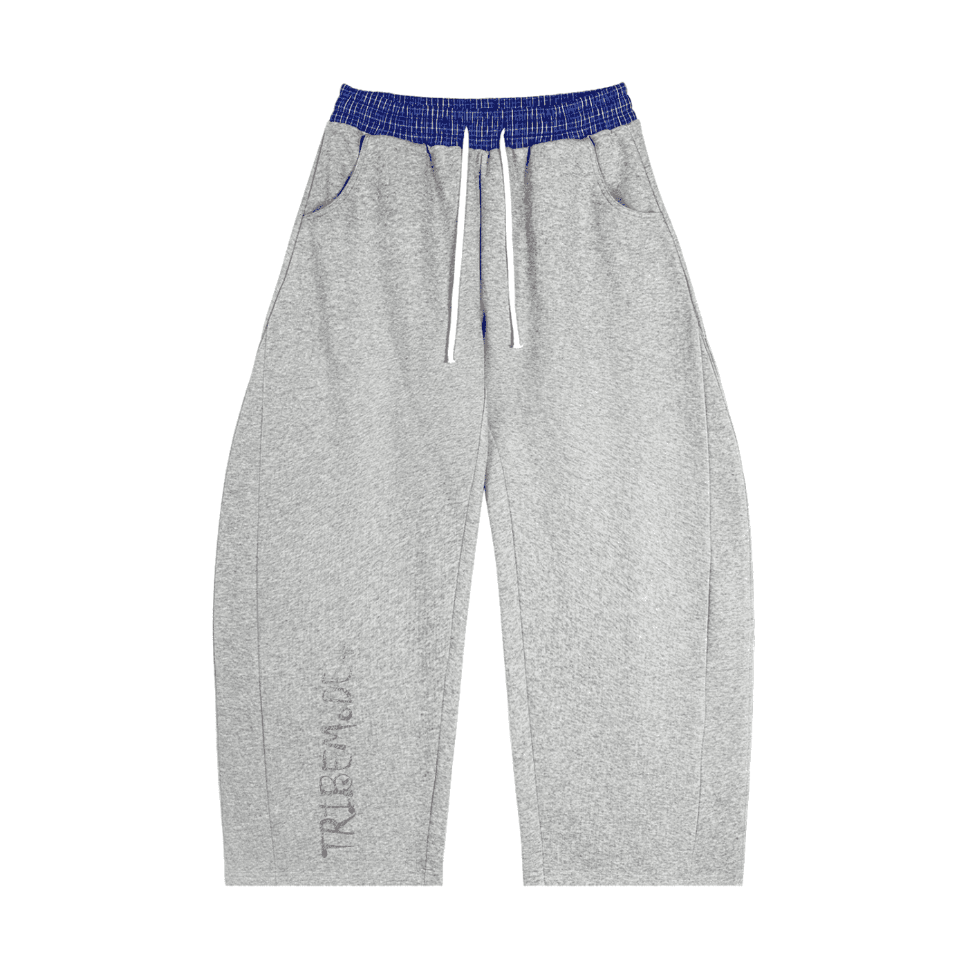 Plaid Waistband Barrel Sweatpants - Tribemodeplus