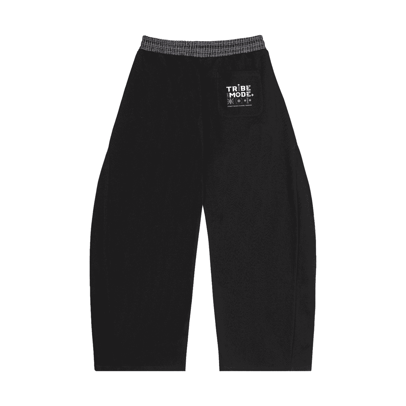 Plaid Waistband Barrel Sweatpants - Tribemodeplus