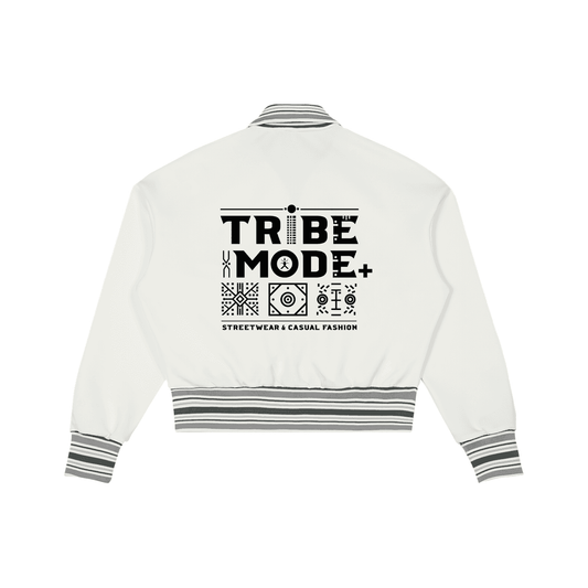 Striped Rib Collar Zip Jacket - Tribemodeplus
