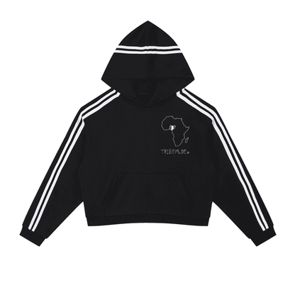 Contrast Side Stripe Cropped Hoodie - Tribemodeplus